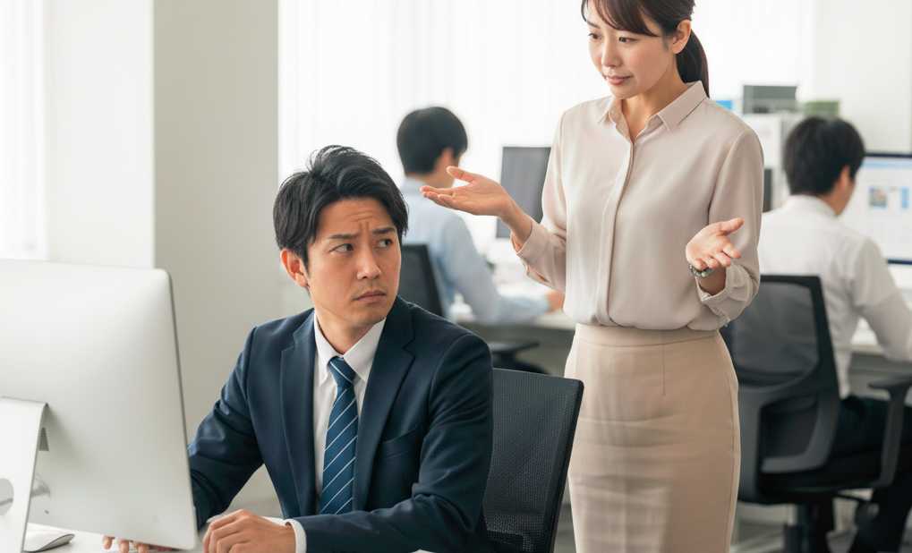 annoyed_male_employee 執拗に総務から指示されてうんざりする男性社員