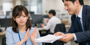 仕事を断っている女性社員