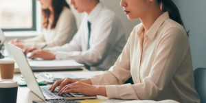 作業する女性社員