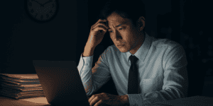 残業をする男性社員