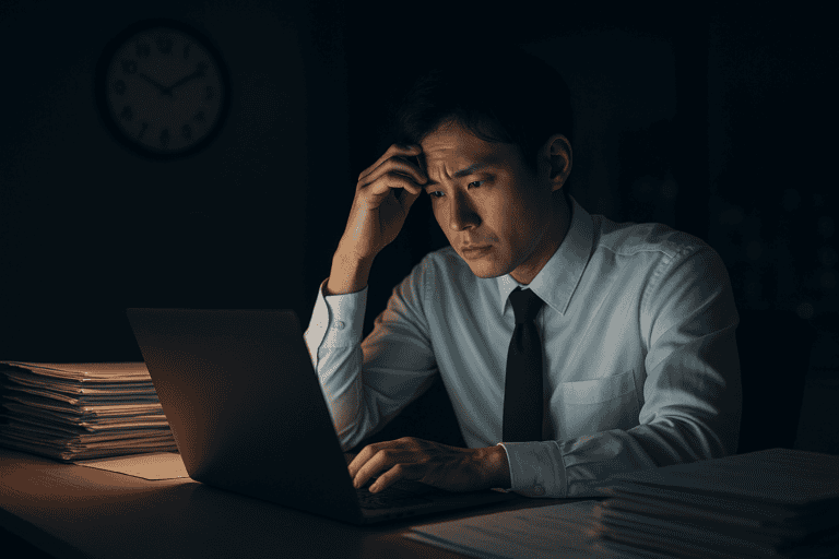 残業をする男性社員