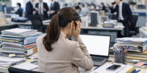 忙しい職場で仕事がしづらい女性社員