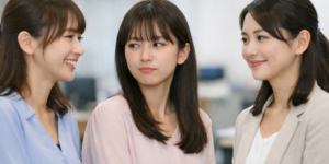 立ち話をする3人の女性社員