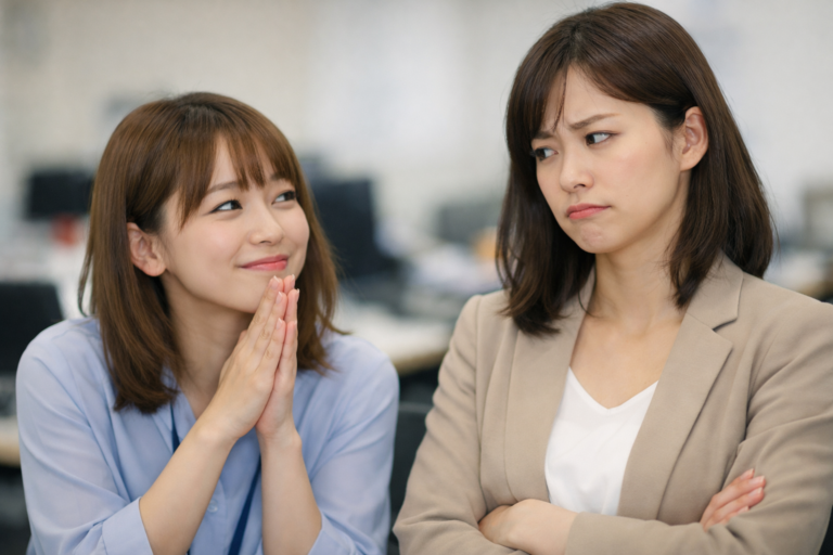 謝る女性社員