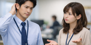 会話が噛み合わず困惑する社員
