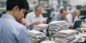 非効率な職場に悩む男性社員