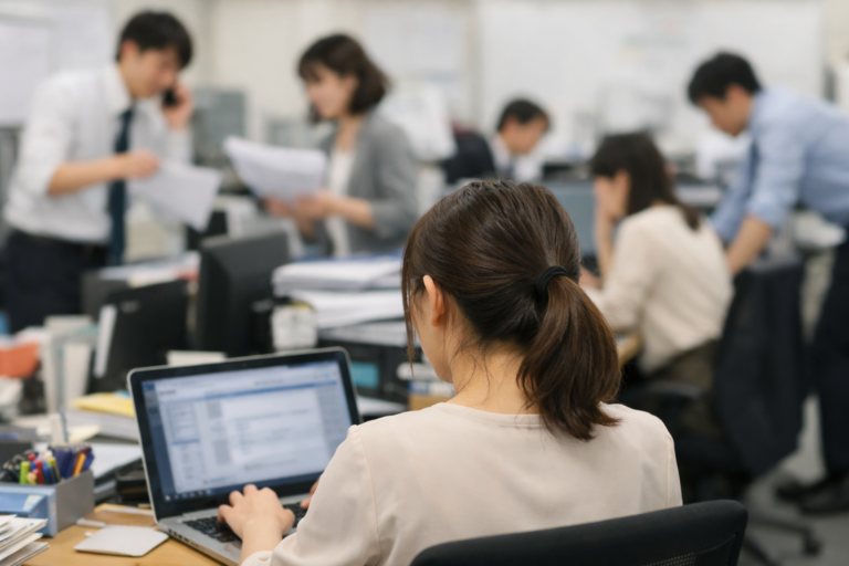 忙しい職場の風景