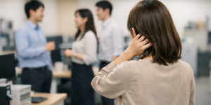 職場の会話に入れず悩む女性社員